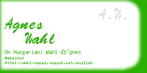 agnes wahl business card